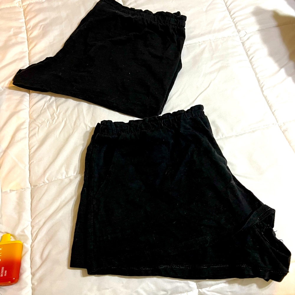 Secret Treasures 2 pair black pj shorts, size L